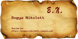 Bogya Nikolett névjegykártya